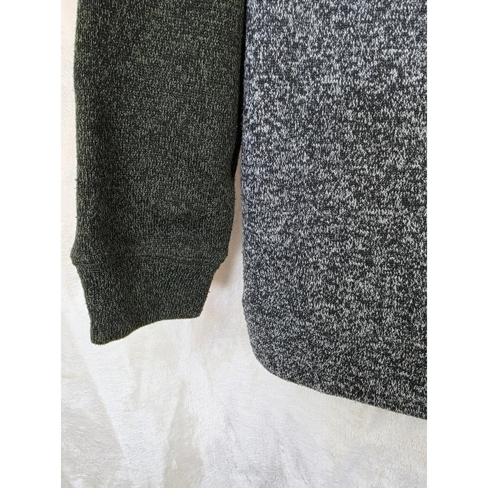 Old Navy‎ Boys XXL 18 Quarter Zip Fleece Pullover Green Grey Colorblock Sweater